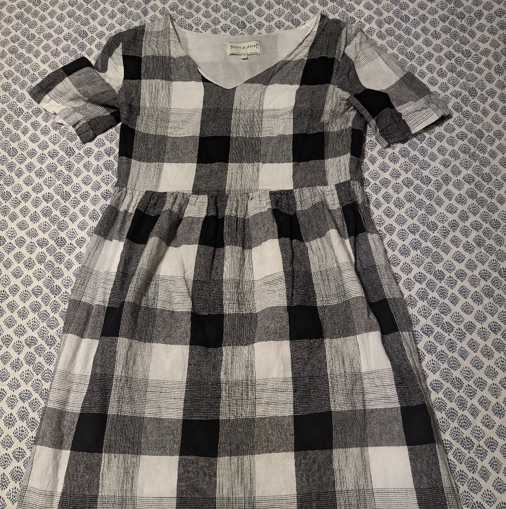 Piper & Scoot Black and White Plaid Breastfeeding Dress